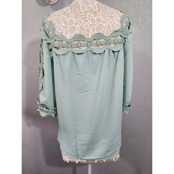 unknown Tops Offtheshoulder Lace Trim Womens Top Mint Green Poshmark